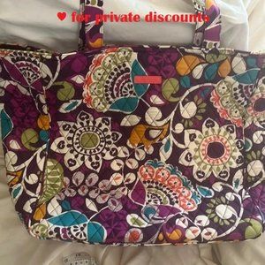 Vera Bradley purple colorful grand tote